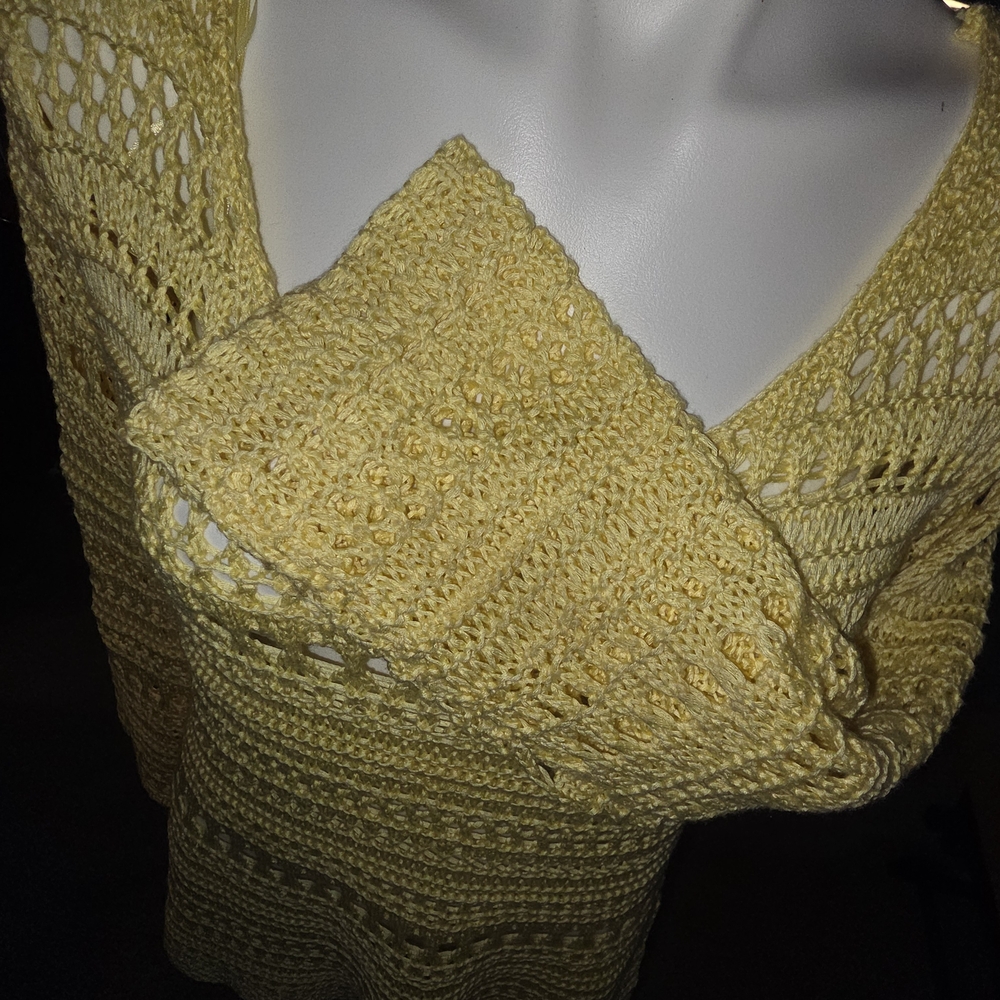 Chic Yellow Knit Poncho